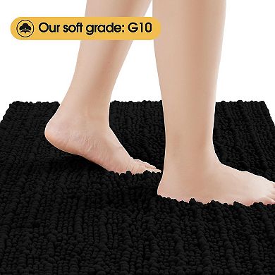 Chenille Bath Rug Soft Absorbent Non Slip