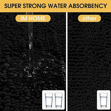 Chenille Bath Rug Soft Absorbent Non Slip