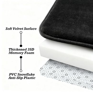Bathroom Rugs Memory Foam Bath Mat Non Slip Absorbent