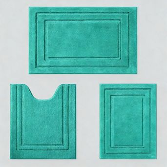 Bathroom Rugs Set 3 pc Soft Absorbent Non Slip Microfiber Bath Mat U-Shaped
