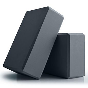 2 Pack EVA Foam Yoga Blocks 9 by 6 by 3 Inch for Yoga Pilates Stretch Meditation