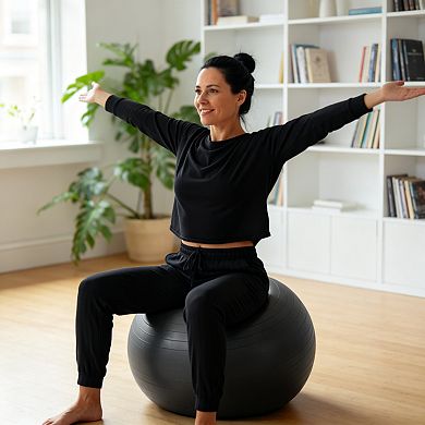 Yoga Exercise Stability Ball with Pump for Core Training Office Physical Therapy