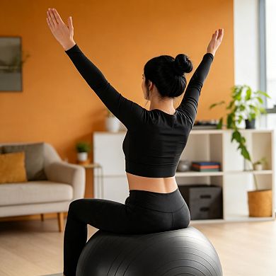 Yoga Exercise Stability Ball with Pump for Core Training Office Physical Therapy