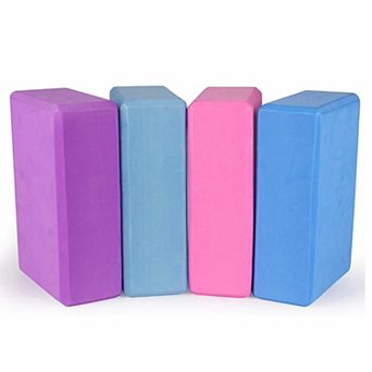 4 Pack High Density Foam Yoga Blocks 9 by 6 by 3 Inch Non Slip for Yoga Pilates Meditation