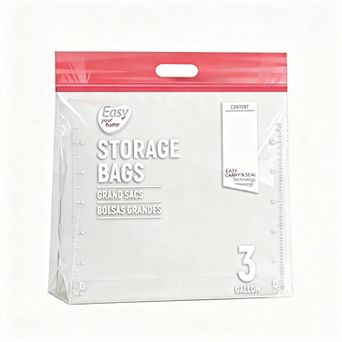 3 Gallon Reusable Storage Bag Double Zipper With Handle BPA Free