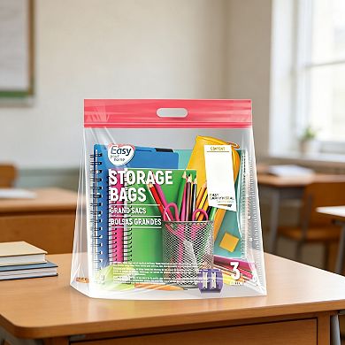 3 Gallon Reusable Storage Bag Double Zipper With Handle BPA Free