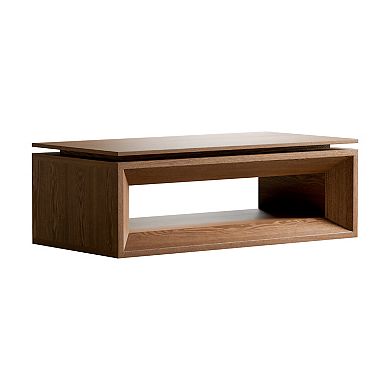 43-in. Modern Lift-Top Coffee Table, Wood Veneer Accent Table