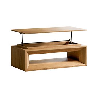 43 in Modern Lift-Top Coffee Table, Wood Veneer Accent Table