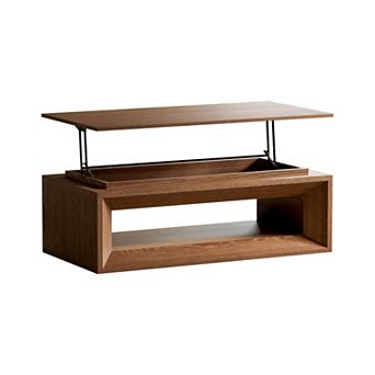43 in Modern Lift-Top Coffee Table, Wood Veneer Accent Table