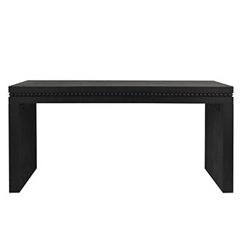 64" Modern Wood Console Table with Decorative Beaded Trim