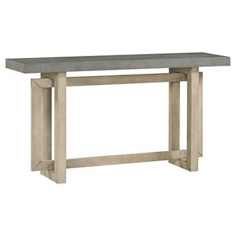 59" Pine Wood Console Table with Unique Triple Rectangle Design & Veneer Finish