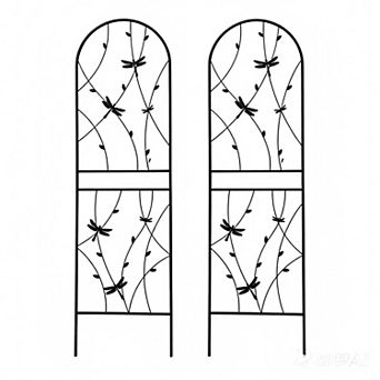 Aoolive 2-Pack Dragonfly Metal Garden Trellis, 71" Rustproof Decorative Support for Climbing Plants