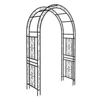 Aoolive Metal Garden Arch - 90.5"H Climbing Plant & Rose Support Trellis for Outdoors