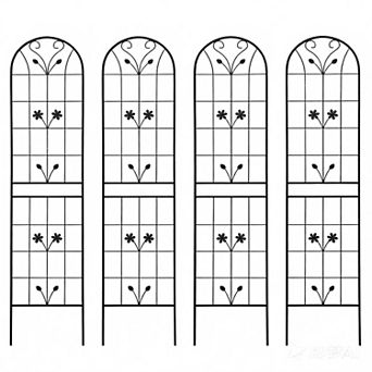 Aoolive 4-Pack 87" Rustproof Metal Garden Trellis Set for Climbing Plants & Flowers