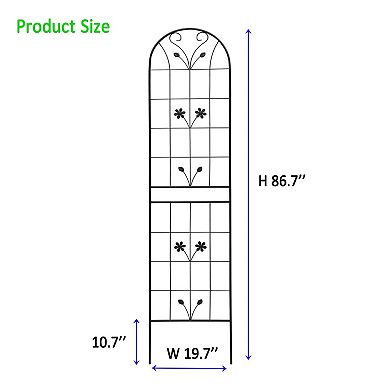 Aoolive 4-Pack 87" Rustproof Metal Garden Trellis Set for Climbing Plants & Flowers