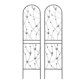 Aoolive 2-Pack Metal Garden Trellis, 86.7" Rustproof Flower Support for Climbing Plants & Vines