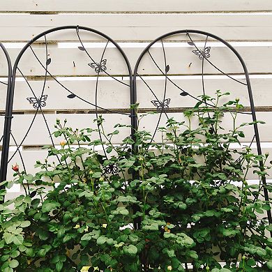 Aoolive 2-Pack Metal Garden Trellis, 86.7" Rustproof Flower Support for Climbing Plants & Vines