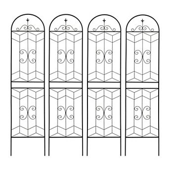 Aoolive 4 pk 86.7" Metal Garden Trellis - Rustproof Outdoor Support for Climbing Plants & Flowers