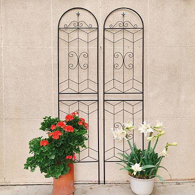 Aoolive 2 Pack Metal Garden Trellis, 86.7" x 19.7" Rustproof Trellis for Climbing Plants Flowers