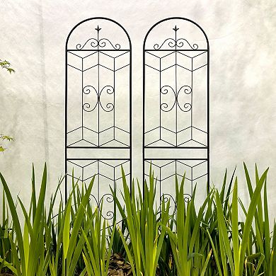 Aoolive 2 Pack Metal Garden Trellis, 86.7" x 19.7" Rustproof Trellis for Climbing Plants Flowers