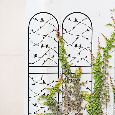 Aoolive 2-Pack Metal Garden Trellises, 71" Rustproof Decorative Plant Support for Climbing Vines