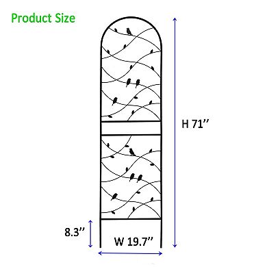 Aoolive 2-Pack Metal Garden Trellises, 71" Rustproof Decorative Plant Support for Climbing Vines