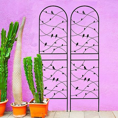 Aoolive 2-Pack Metal Garden Trellises, 71" Rustproof Decorative Plant Support for Climbing Vines