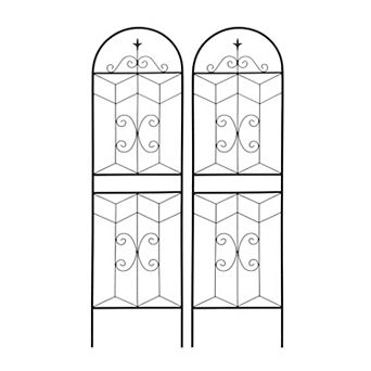 Aoolive 2-Pack Rustproof Metal Garden Trellises-71" x 19.7" Outdoor Climbing Plant & Flower Support