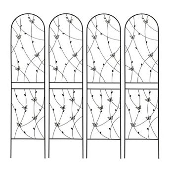 Aoolive 4-Pack 86.7" Metal Garden Trellis Set, Rustproof Outdoor Plant Support for Climbing Vines