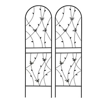 Aoolive 2-Pack Rustproof Metal Garden Trellis, 71" Butterfly Decorative Plant Support for Vines