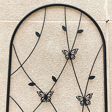 Aoolive 2-Pack Rustproof Metal Garden Trellis, 71" Butterfly Decorative Plant Support for Vines