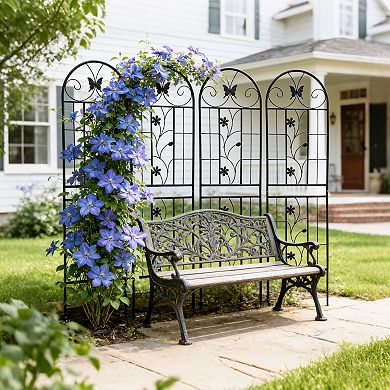 Aoolive 4-Pk. 71-in. Rustproof Metal Garden Trellis Set for Climbing Plants, Roses & Vegetables