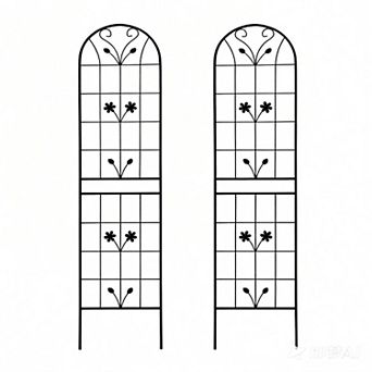 Aoolive 2-Pack Rustproof Metal Garden Trellis, 87" Decorative Climbing Plant Support for Outdoors