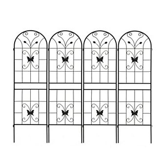 Aoolive 4-Pack Rustproof Metal Garden Trellis Set, 71" x 20" Floral Support for Climbing Vines
