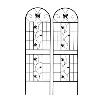 Aoolive 2-Pack Rustproof Metal Garden Trellises - 71'' Outdoor Plant Support for Climbing Flowers