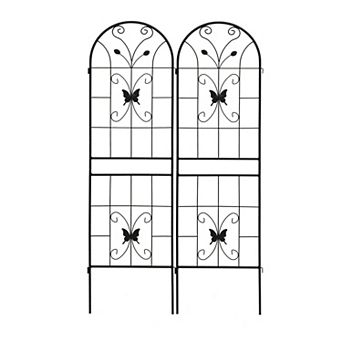 Aoolive 2-Pack Rustproof Metal Garden Trellis, 71" x 20" Sturdy Iron Support for Climbing Flowers