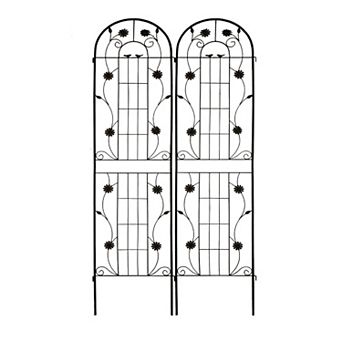 Aoolive 2-Pack Rustproof Metal Garden Trellis, 86.7" Decorative Plant Support for Climbing Vines