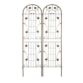 Aoolive 2-Pack Rustproof Metal Garden Trellis, 86.7" Decorative Plant Support for Climbing Vines