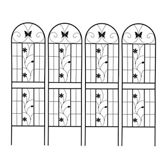 Aoolive 4-Pack Rustproof Metal Garden Trellis, 87" Tall Climbing Plant Support for Roses, Vines