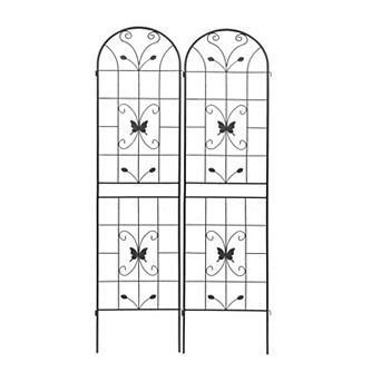 Aoolive 2-Pack Rustproof Metal Garden Trellis, 87" Tall Decorative Climbing Plant Support for Vines
