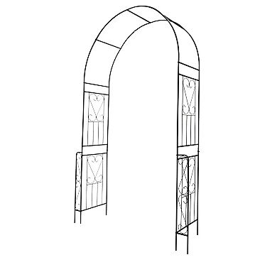 Aoolive 7.9-ft. Metal Garden Arch Trellis for Climbing Plants & Weddings