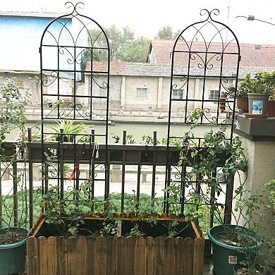 Aoolive 4-Pack 71" Metal Garden Trellis Set, Rustproof Outdoor Plant Support for Climbing Vines