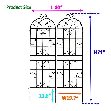 Aoolive 4-Pack 71" Metal Garden Trellis Set, Rustproof Outdoor Plant Support for Climbing Vines