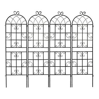 Aoolive 4-Pack 71" Metal Garden Trellis Set, Rustproof Outdoor Plant Support for Climbing Vines