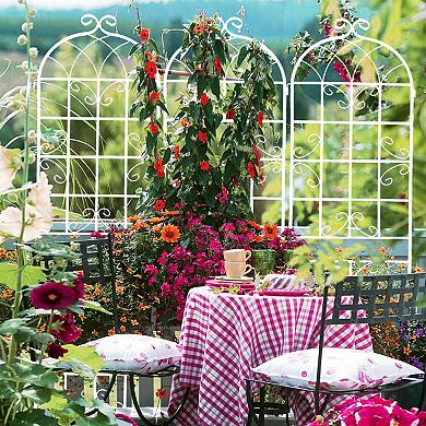 Aoolive 4-Pack 87" Rustproof Metal Garden Trellis for Climbing Plants - Customizable Flower Support