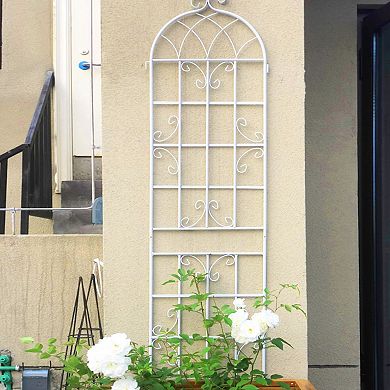 Aoolive 4-Pack 87" Rustproof Metal Garden Trellis for Climbing Plants - Customizable Flower Support