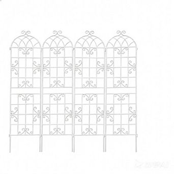 Aoolive 4-Pack 87" Rustproof Metal Garden Trellis for Climbing Plants - Customizable Flower Support