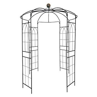 Aoolive Birdcage Garden Gazebo Arch - 9.5ft Iron Pergola Pavilion Arbor for Weddings