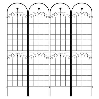 Aoolive 4-Pack Rustproof Metal Garden Trellises for Climbing Plants, 86.7" H x 19.7" W