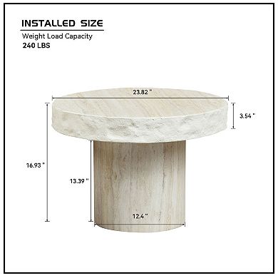 Aoolive 23.8" Fiberglass Coffee Table - No Assembly